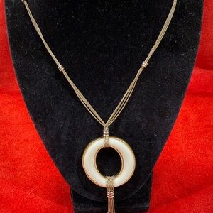 Vintage Large Pendant & Tassel Necklace signed Monet